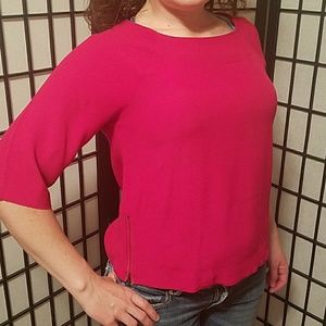 Forever 21 Hot Pink Zipper Blouse